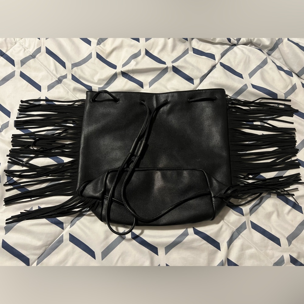 Victoria Secret black tassel bag